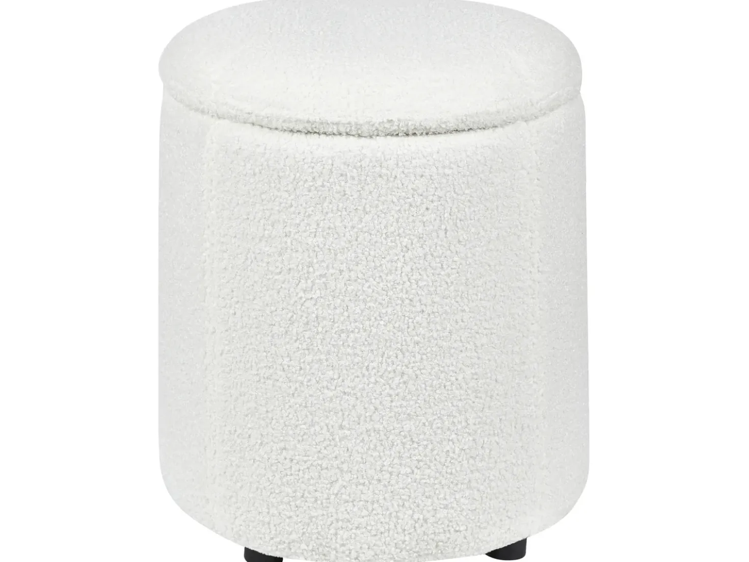 Pouf contenitore MARYLAND Bouclé Bianco sporco