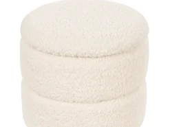 Pouf contenitore OGDEN Bouclé Bianco