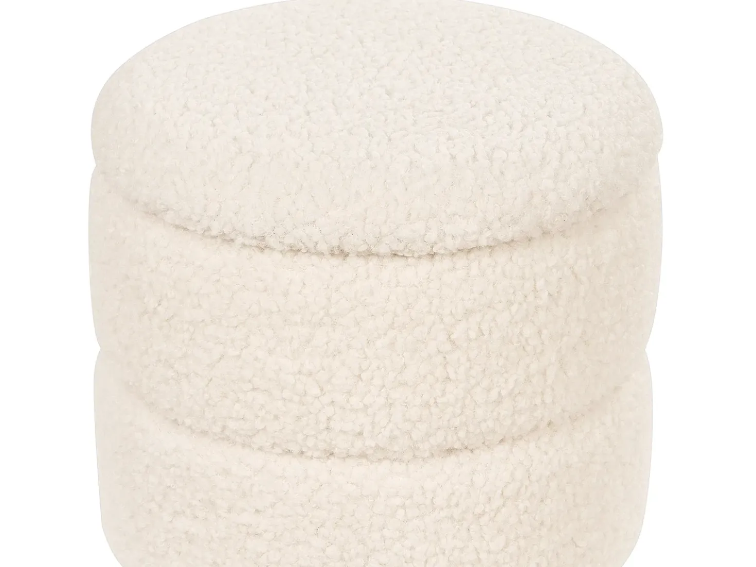 Pouf contenitore OGDEN Bouclé Bianco