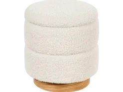 Pouf contenitore OGDEN Bouclé Bianco