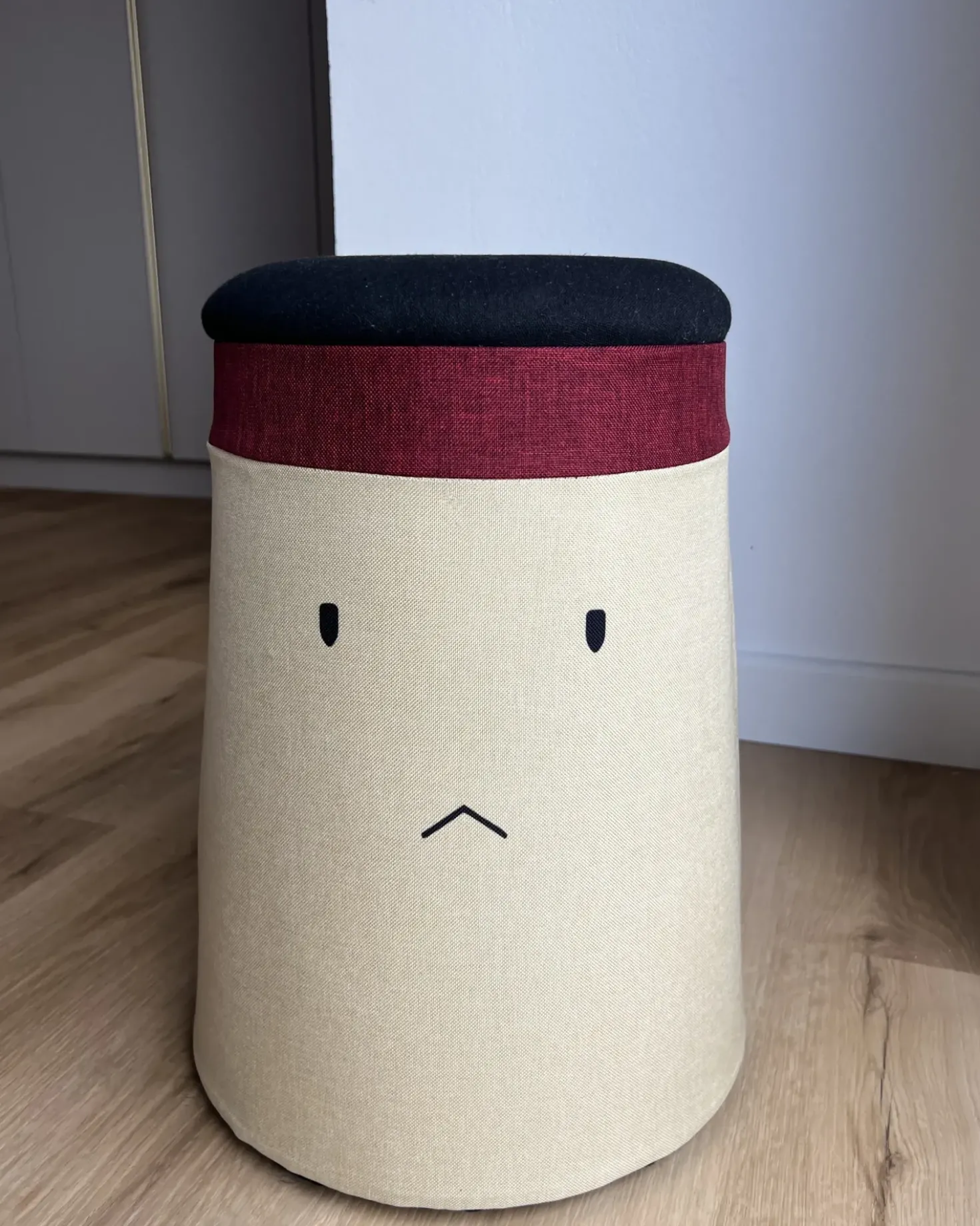 Pouf contenitore per bambini SAMURAI Lino sintetico Beige