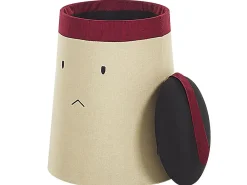 Pouf contenitore per bambini SAMURAI Lino sintetico Beige