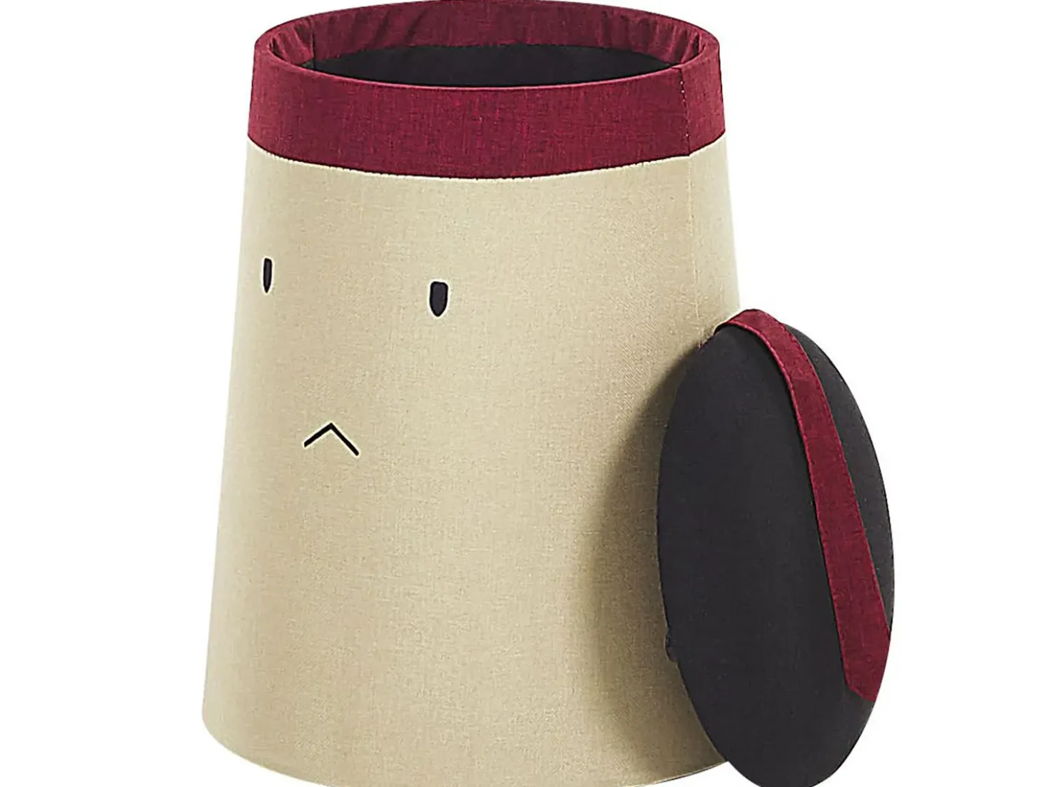 Pouf contenitore per bambini SAMURAI Lino sintetico Beige