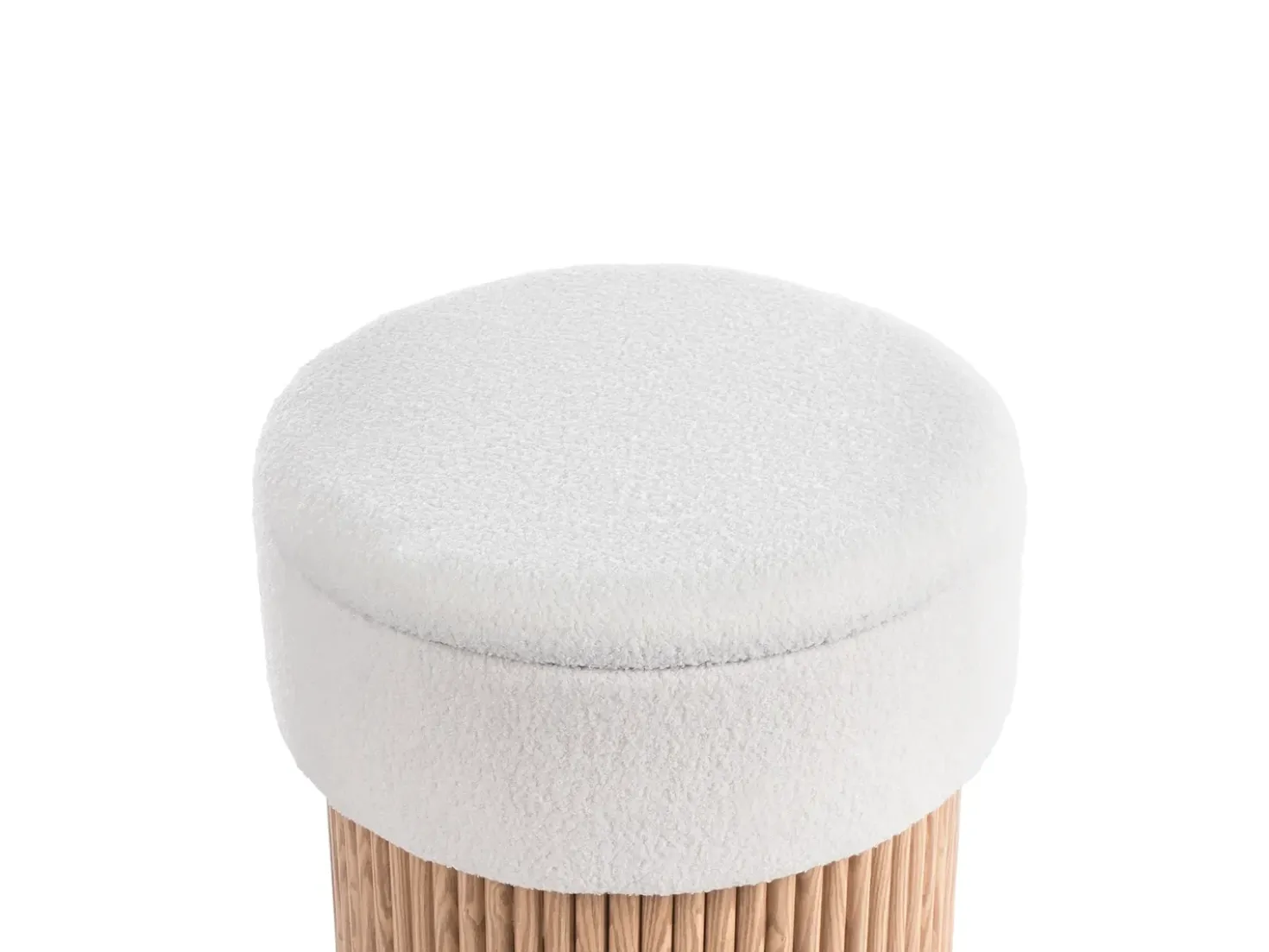 Pouf contenitore RICHEY Bouclé Bianco sporco