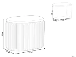 Pouf contenitore RICHLAND Velluto Beige chiaro