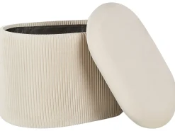Pouf contenitore RICHLAND Velluto Beige chiaro
