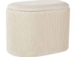 Pouf contenitore RICHLAND Velluto Beige chiaro