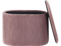 Pouf contenitore RICHLAND Velluto Rosa