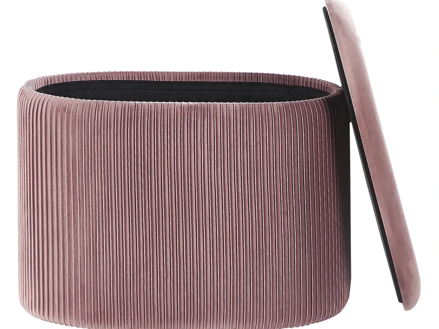 Pouf contenitore RICHLAND Velluto Rosa