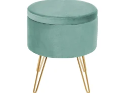 Pouf contenitore SILAS Velluto Verde menta