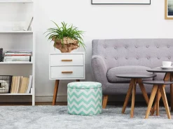 Pouf contenitore TUNICA Cotone Verde menta