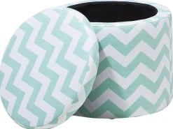 Pouf contenitore TUNICA Cotone Verde menta
