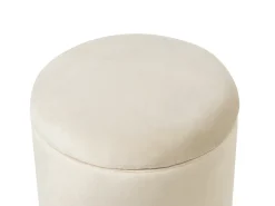 Pouf contenitore WENONA Velluto Beige chiaro