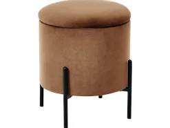 Pouf contenitore WENONA Velluto Marrone scuro