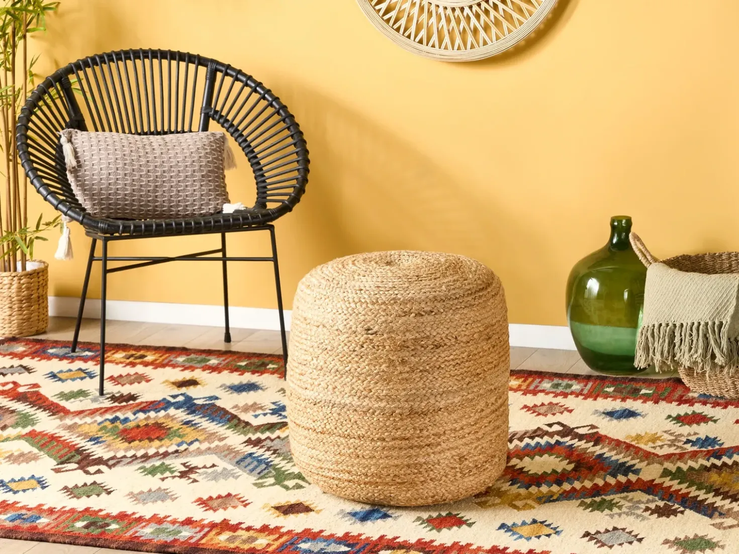 Pouf DALAMA Iuta Beige sabbia