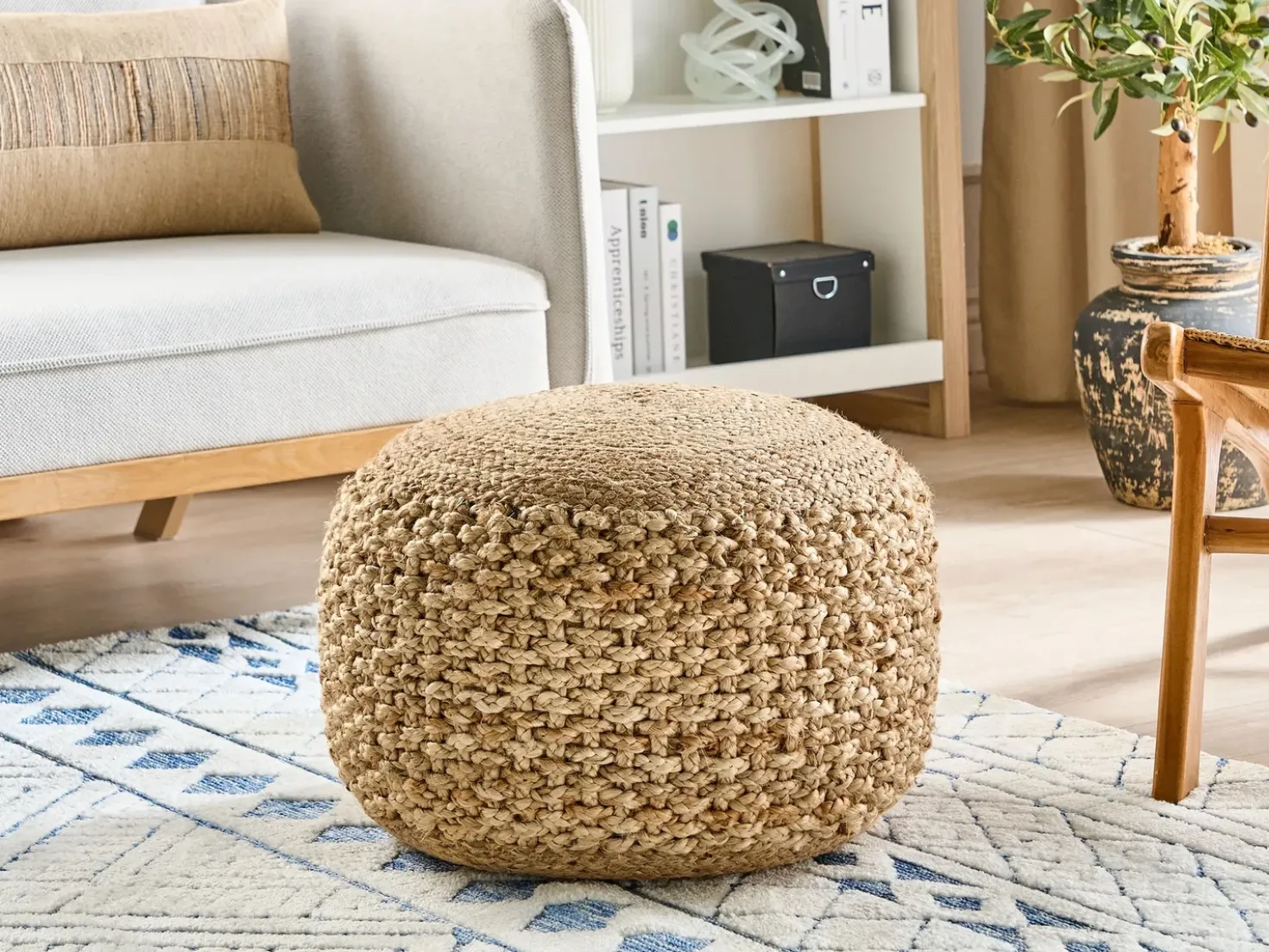 Pouf DINNI Iuta Beige