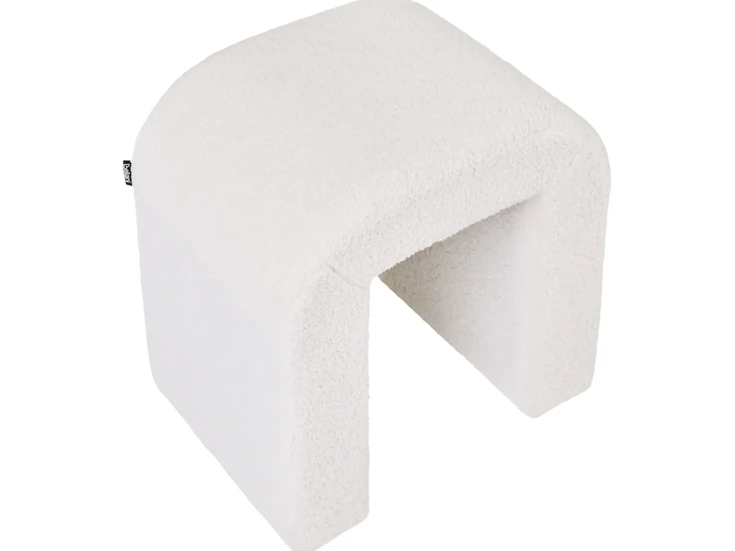 Pouf ESTES Bouclé Bianco sporco