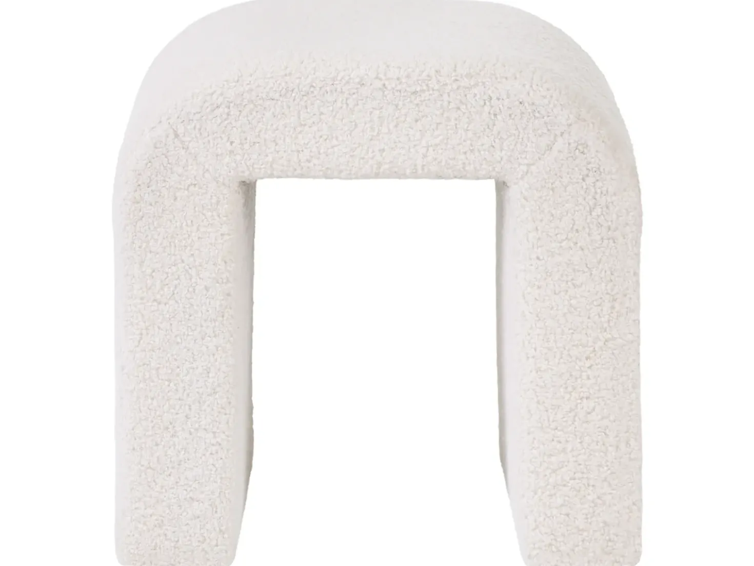 Pouf ESTES Bouclé Bianco sporco