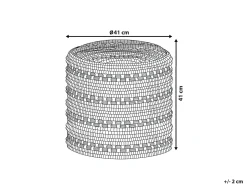 Pouf GUNTUR Lana Nero/Bianco