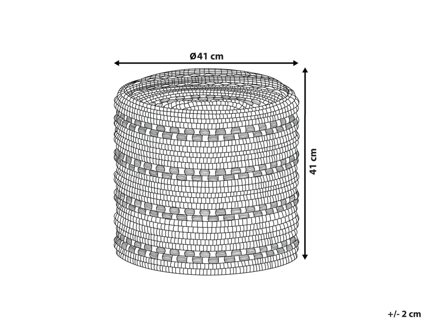 Pouf GUNTUR Lana Nero/Bianco