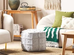 Pouf HARNAI Cotone Bianco