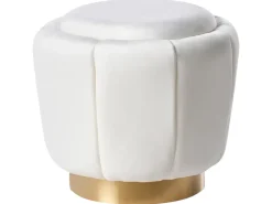 Pouf IRVING Velluto Bianco
