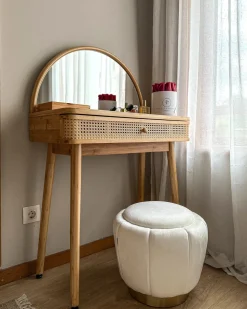 Pouf IRVING Velluto Bianco