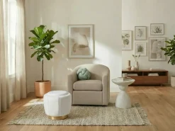 Pouf IRVING Velluto Bianco
