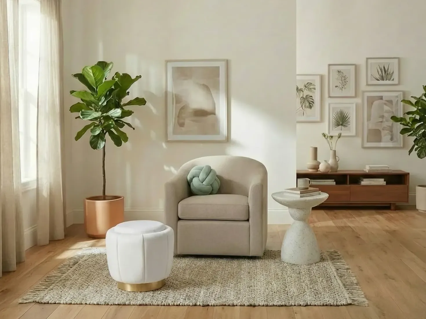 Pouf IRVING Velluto Bianco