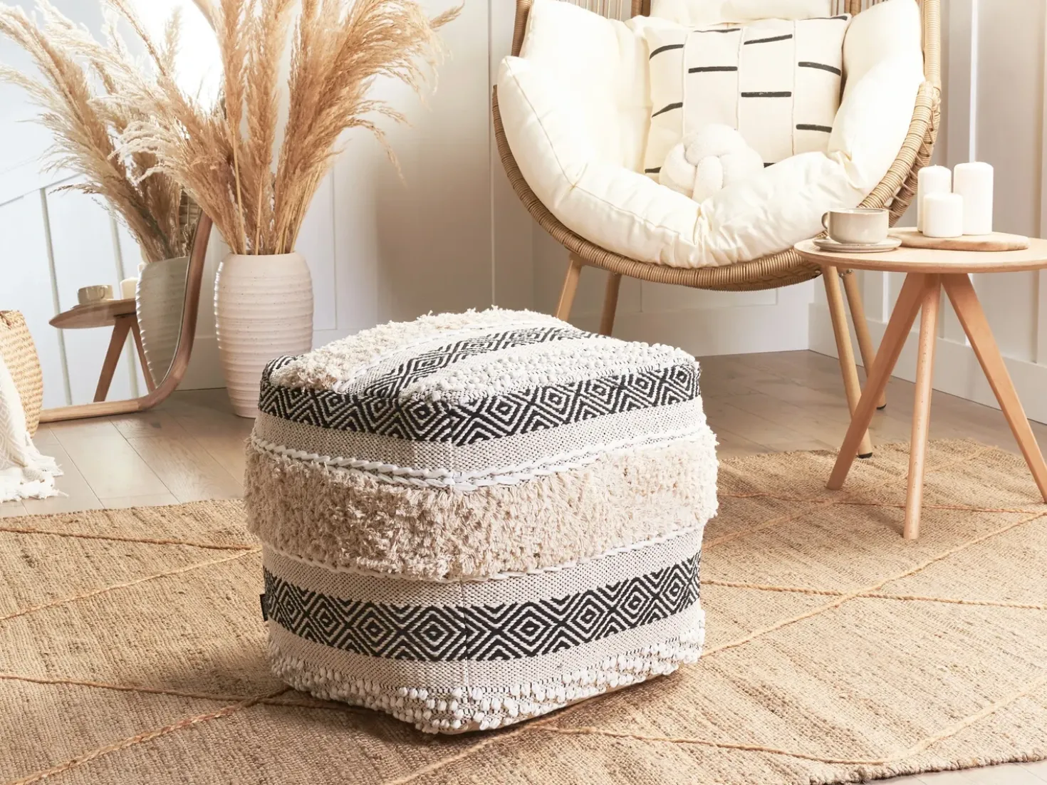Pouf KANAM Cotone Beige chiaro