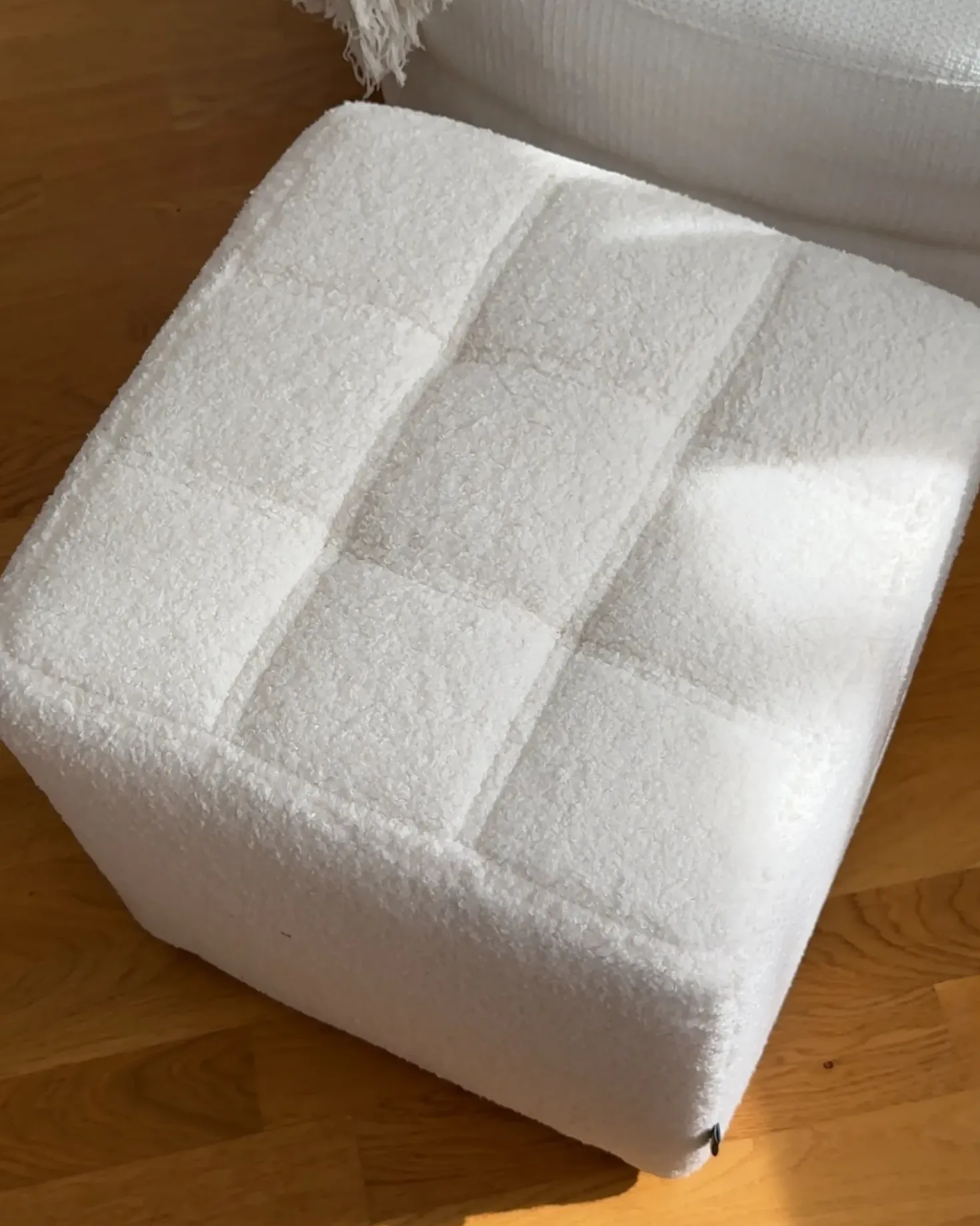 Pouf KANSAS Bouclé Bianco