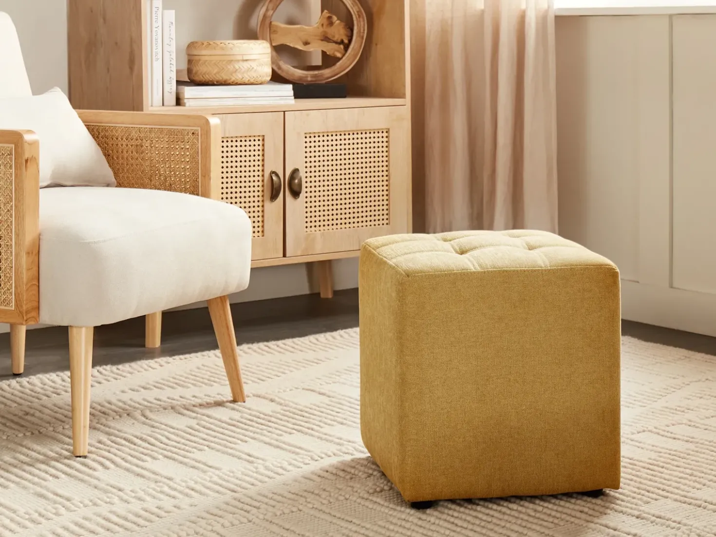 Pouf KANSAS Tessuto Giallo