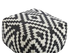 Pouf KNIDOS Lana Nero/Bianco