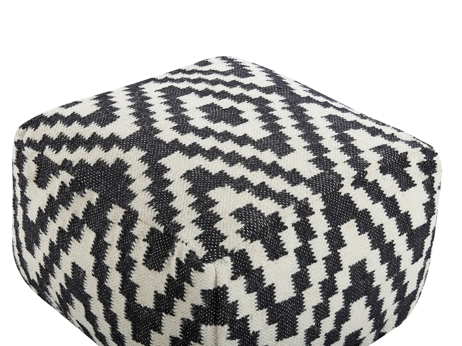 Pouf KNIDOS Lana Nero/Bianco