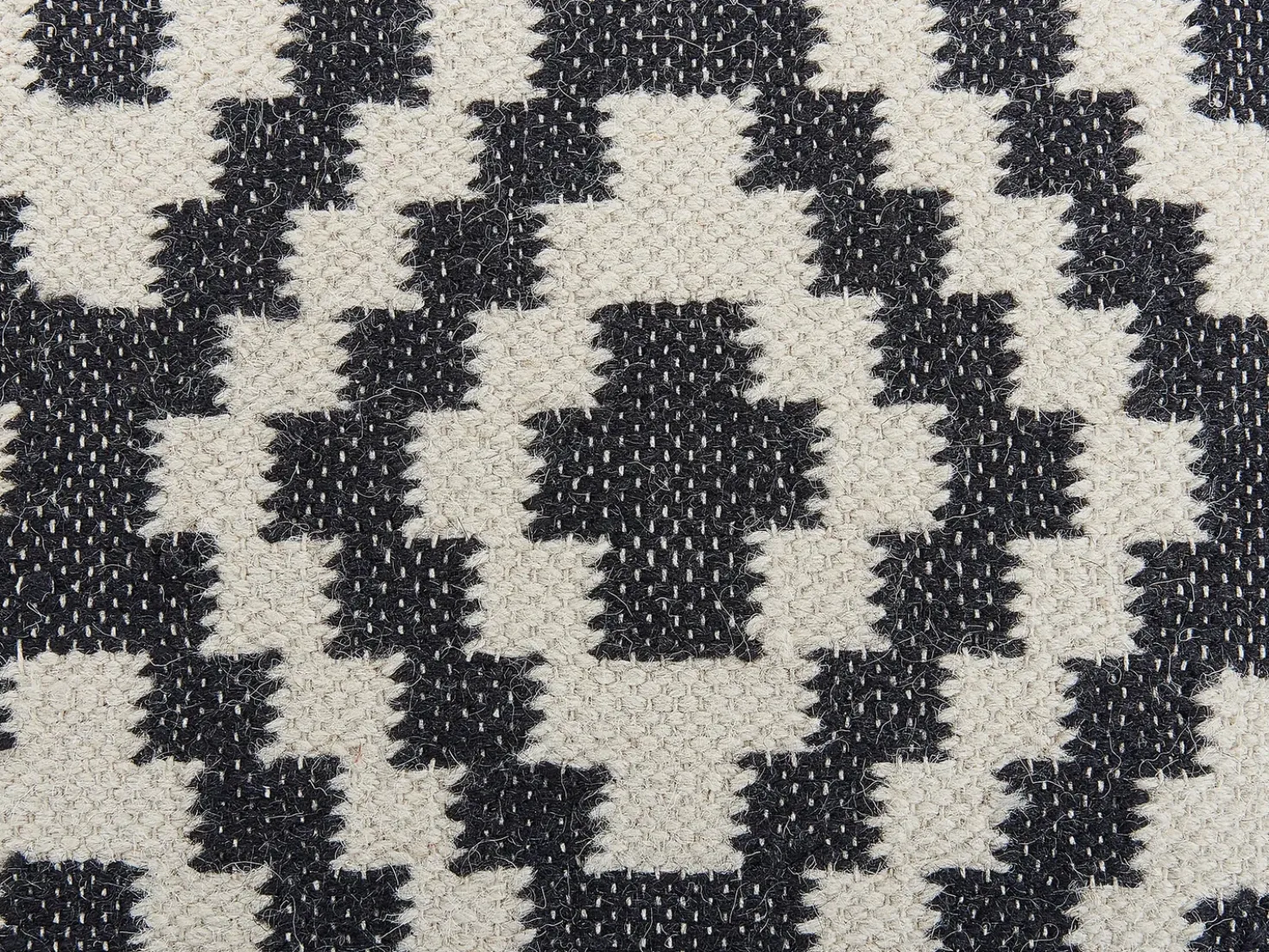 Pouf KNIDOS Lana Nero/Bianco