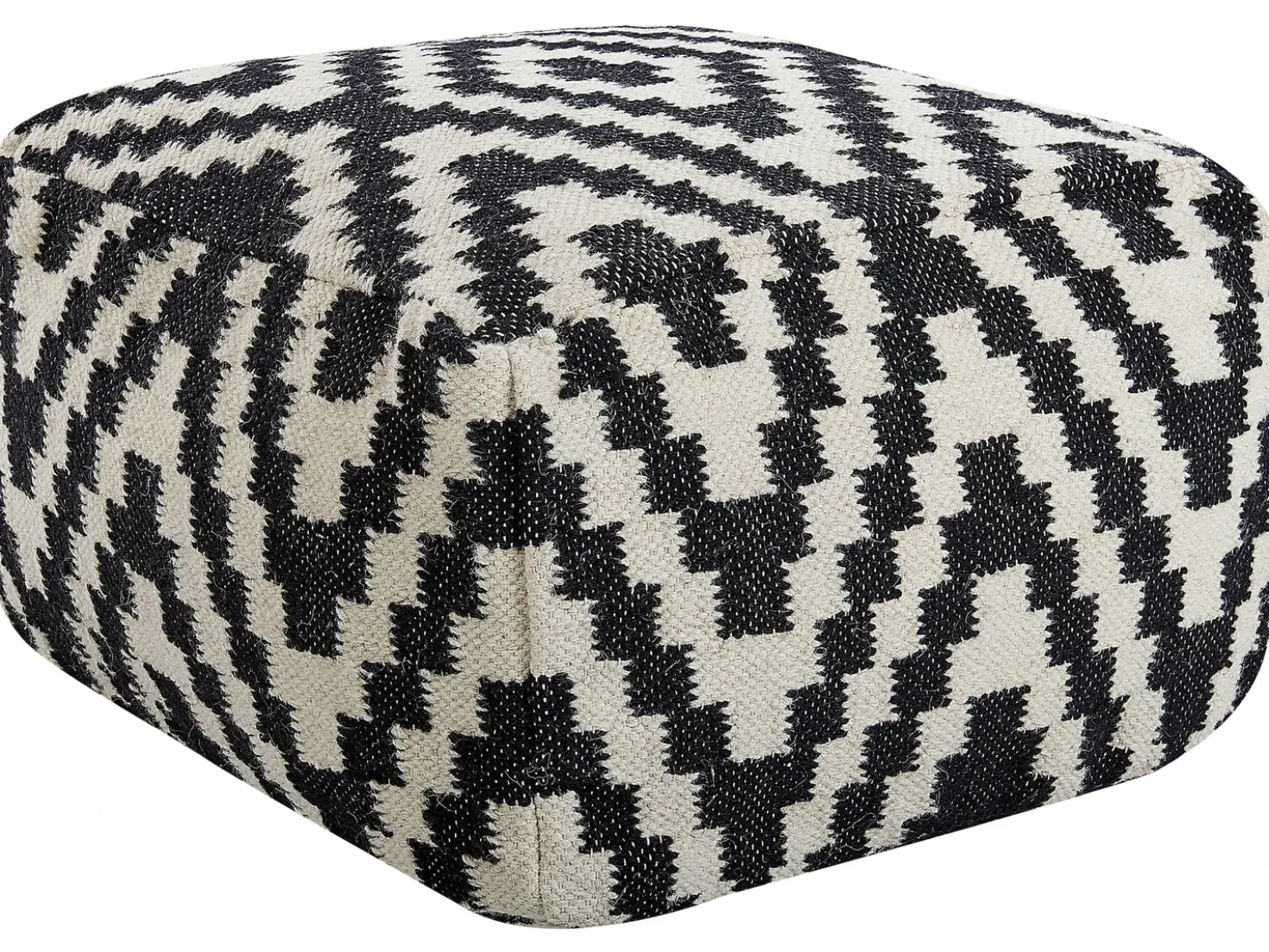 Pouf KNIDOS Lana Nero/Bianco