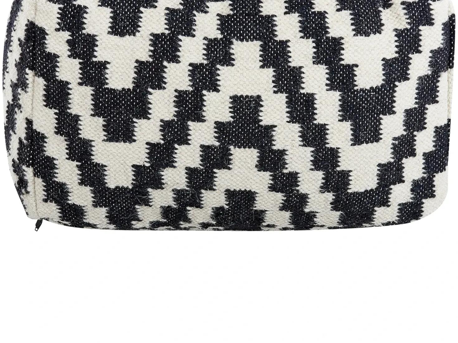 Pouf KNIDOS Lana Nero/Bianco