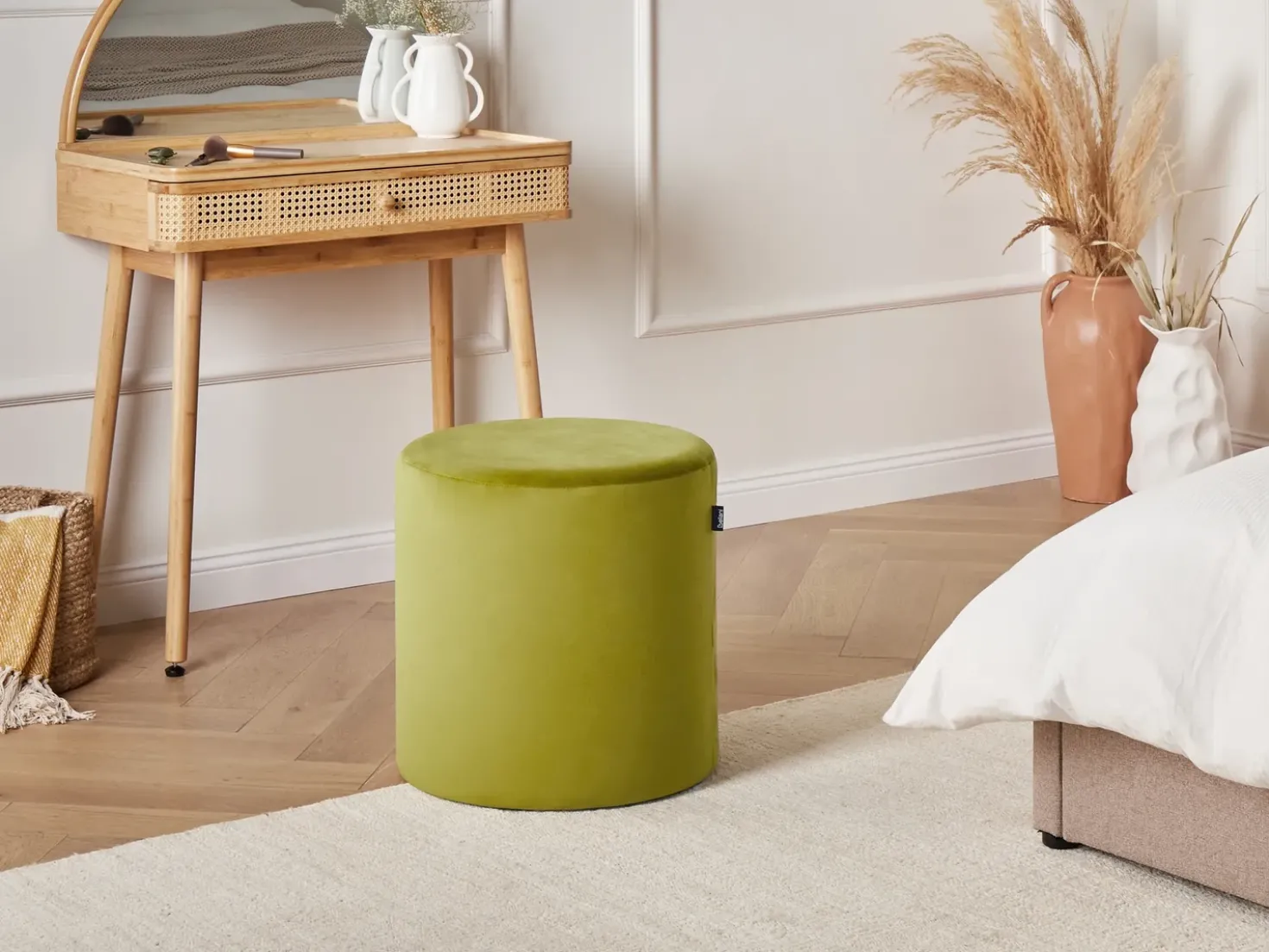 Pouf LOVETT Velluto Verde oliva