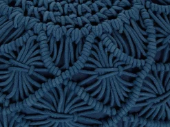 Pouf Macramè BERKANE Cotone Blu marino