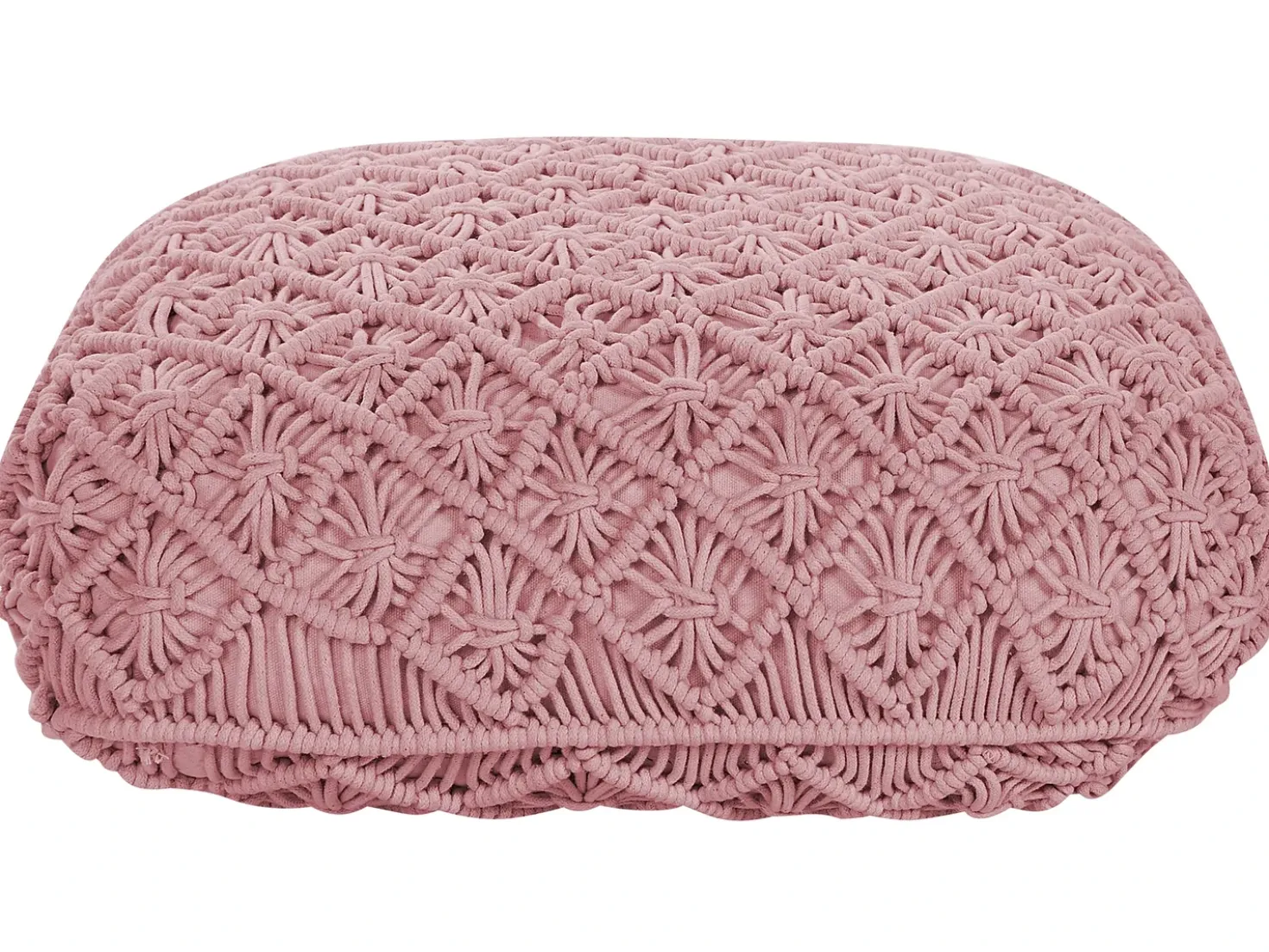 Pouf Macramè BERRECHID Cotone Rosa