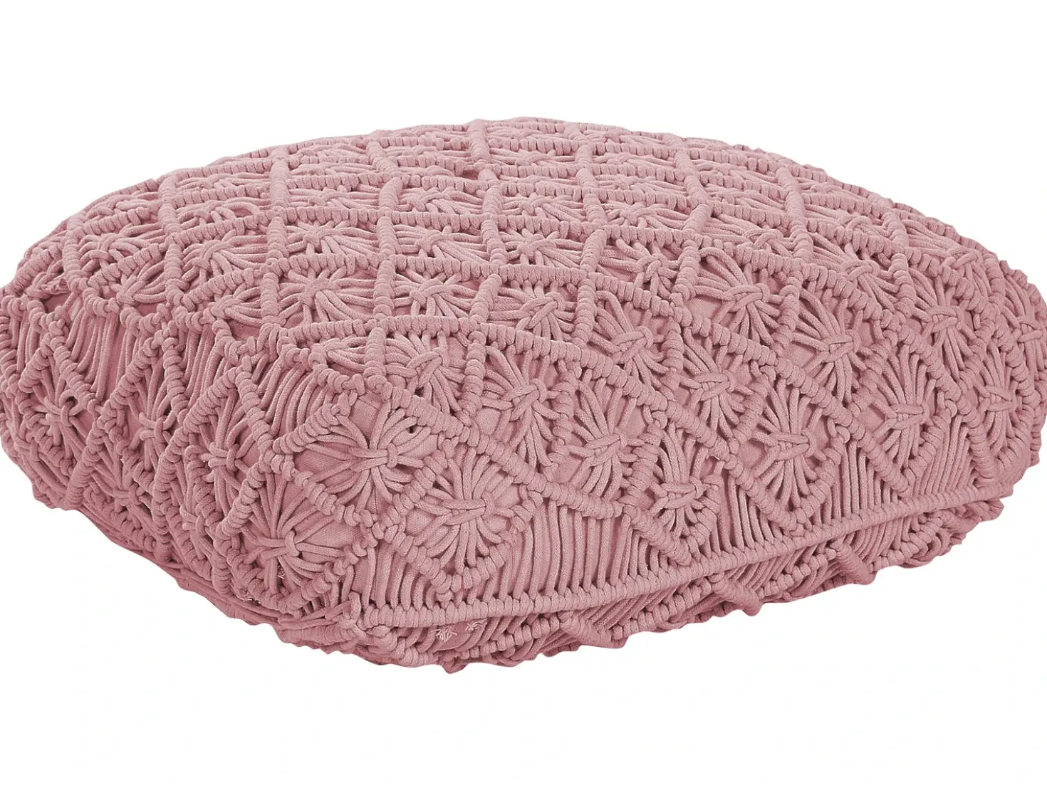 Pouf Macramè BERRECHID Cotone Rosa