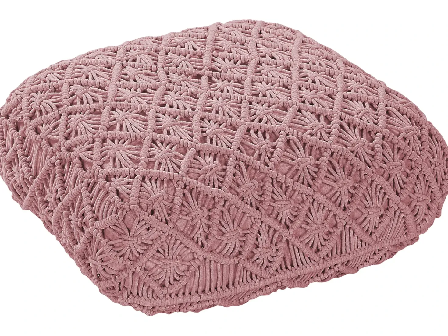 Pouf Macramè BERRECHID Cotone Rosa