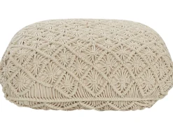 Pouf Macramè BERRECHID Cotone Beige