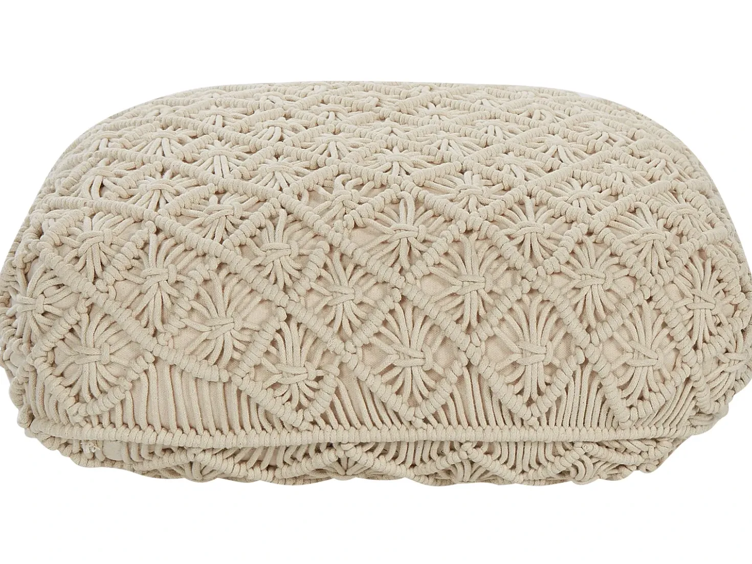Pouf Macramè BERRECHID Cotone Beige
