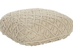 Pouf Macramè BERRECHID Cotone Beige