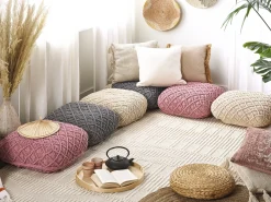 Pouf Macramè BERRECHID Cotone Beige