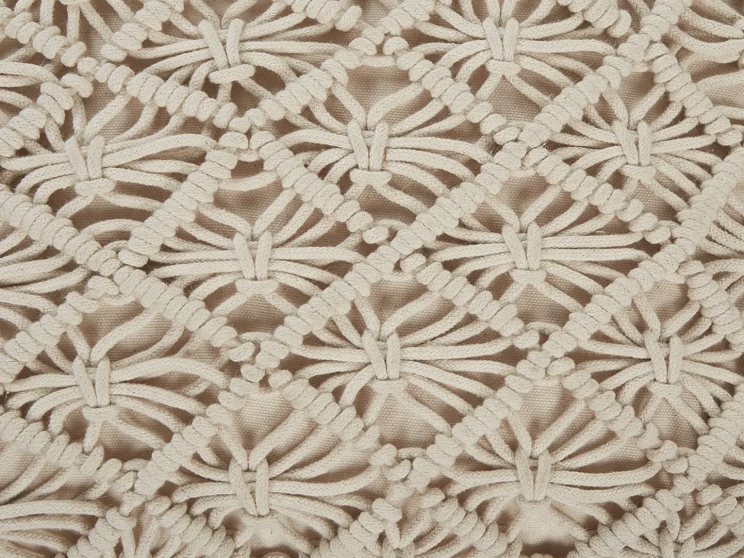 Pouf Macramè BERRECHID Cotone Beige