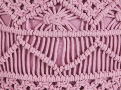Pouf Macramè KAYSERI Cotone Rosa