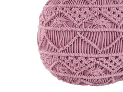 Pouf Macramè KAYSERI Cotone Rosa