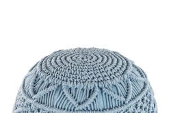 Pouf Macramè KAYSERI Cotone Blu